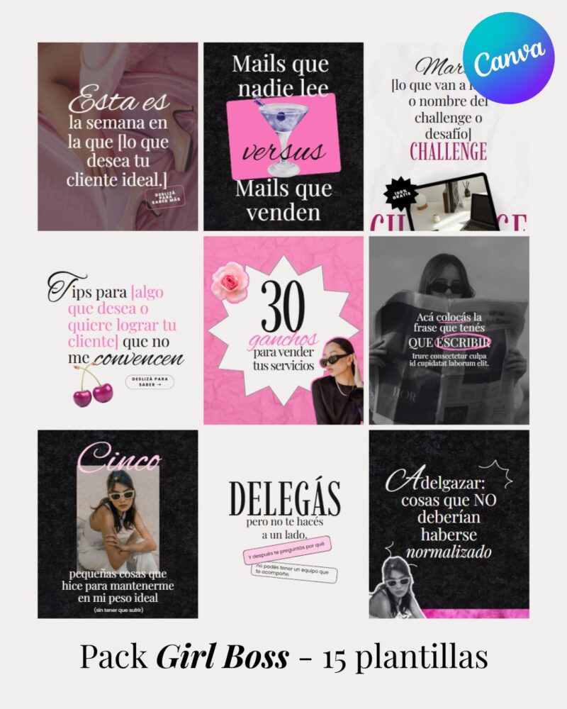 Pack de plantillas de Instagram - Girl Boss