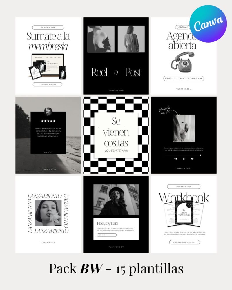 Pack de plantillas de Instagram - BW